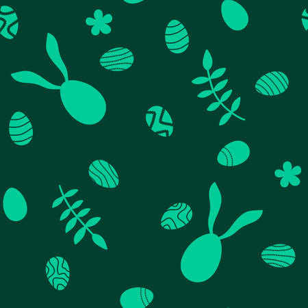 Easter eggs seamless rabbit ears pattern for wrapping paper and fabrics and lines and kitchen textiles and festive packaging and spring accessories. High quality illustrationの写真素材