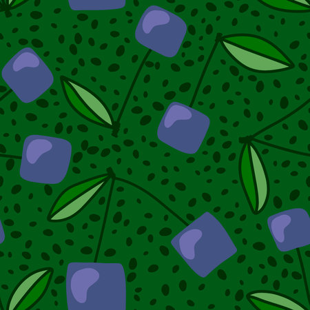Cartoon geometric fruit seamless cherry pattern for wrapping paper and fabrics and lines and summer packaging and spring accessories and notebooks and fashion textiles. High quality illustrationの写真素材