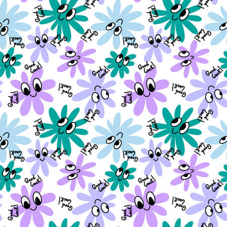 Cartoon summer retro floral seamless flower pattern for wrapping paper and fabrics and lines and spring packaging and kids clothes print and festive accessories. High quality photoの写真素材