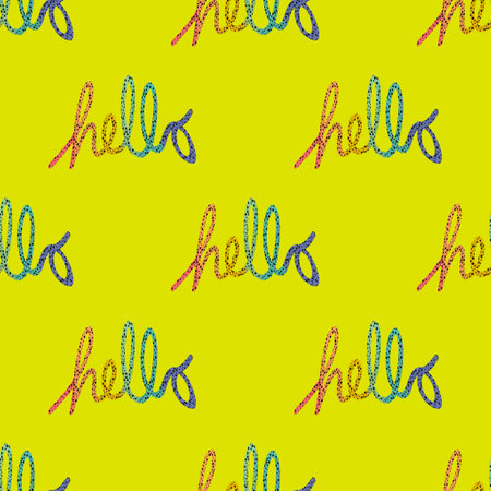 Summer hello seamless pattern for wrapping paper and fabrics and lines and kids clothes print and festive packaging and party accessories. High quality illustrationの写真素材
