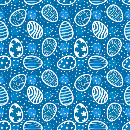 Cartoon Easter eggs seamless polka dots pattern for fabrics and lines and kids clothes print and spring accessories and wrapping paper. High quality illustrationの写真素材