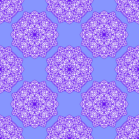 Abstract geometric floral seamless mandala pattern for fabrics and lines and wrapping paper and fashion textiles and party accessories and festive packaging and kids print. High quality illustrationの写真素材