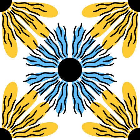 Summer floral print seamless mandala flower pattern for fabrics and lines and wrapping paper and...