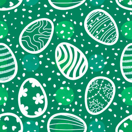 Cartoon Easter eggs seamless polka dots pattern for fabrics and lines and kids clothes print and spring accessories and wrapping paper. High quality illustrationの写真素材