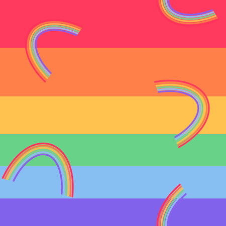 Abstract pride seamless lgbtq rainbow pattern for fabrics and linens and summer party accessoriesの写真素材