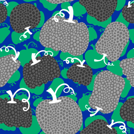 Halloween pumpkins seamless monsters pattern for wrapping paper and fabrics and lines and kids clothes print and festive packaging and autumn party accessories. High quality illustrationの写真素材