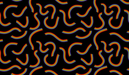Abstract doodle seamless lgbtq rainbow pattern for fabrics and lines and wrapping paper and summer...