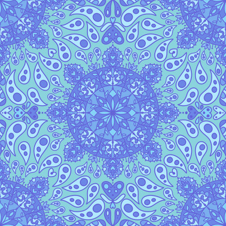 Summer floral print seamless mandala flower pattern for fabrics and lines and wrapping paper and kids clothes textiles and spring accessories. High quality illustrationの写真素材