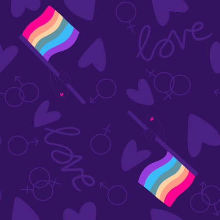 LGBT flags seamless pride pattern for wrapping paper and fabrics and lines and summer print and party accessories and fashion textiles. High quality illustrationの写真素材
