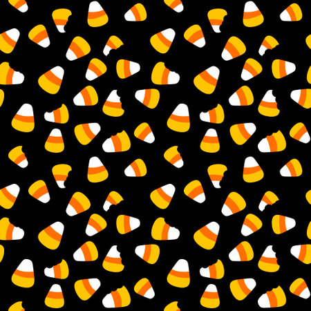 Cartoon Halloween sugar monsters seamless candy corn pattern for wrapping paper and fabrics and lines and kids clothes print and party accessories and festive packaging. High quality illustrationの写真素材