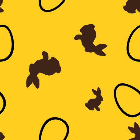 Cartoon Easter rabbit seamless bunnies pattern for wrapping paper and fabrics and lines and kids clothes and spring print and party accessories and kitchen textiles. High quality illustrationの写真素材