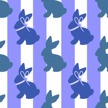 Cartoon Easter rabbit seamless bunnies pattern for wrapping paper and fabrics and lines and kids clothes and spring print and party accessories and kitchen textiles. High quality illustrationの写真素材