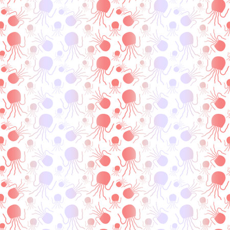 Cartoon sea animals seamless jellyfish pattern for summer print and fabrics and lines and wrapping paper and kids clothes and party accessories and swimsuit textiles. High quality illustrationの写真素材