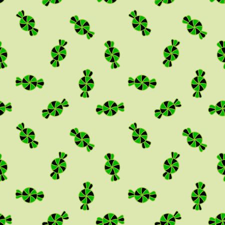 Cartoon Christmas mint candy seamless pattern for wrapping paper and fabrics and kids clothes print and new year accessories and party textiles. High quality illustrationの写真素材