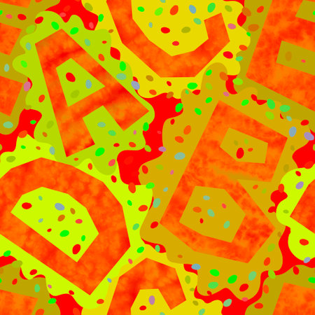 Cartoon alphabet seamless kindergarten pattern for wrapping paper and fabrics and lines and kids clothes and autumn print and party accessories and school packaging. High quality illustrationの写真素材