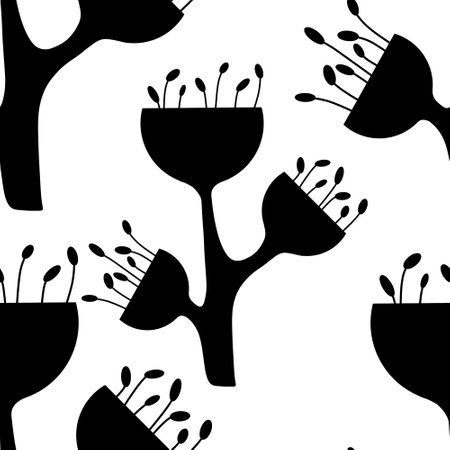 Simple floral seamless pattern with flowers for fabrics and textiles and packaging and gifts and kids and postersの写真素材