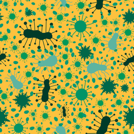 Medicine seamless bacteria pattern for wrapping paper and fabrics and lines and doctors textiles and packaging. High quality illustrationの写真素材