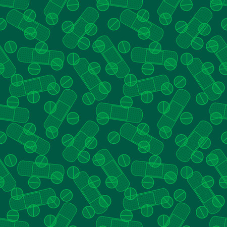 Medicine tape seamless pattern for wrapping paper and fabrics and lines and doctors accessories. High quality illustrationの写真素材