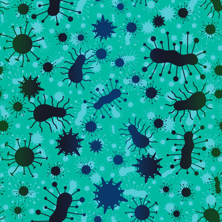 Medicine seamless bacteria pattern for wrapping paper and fabrics and lines and doctors textiles and packaging. High quality illustrationの写真素材