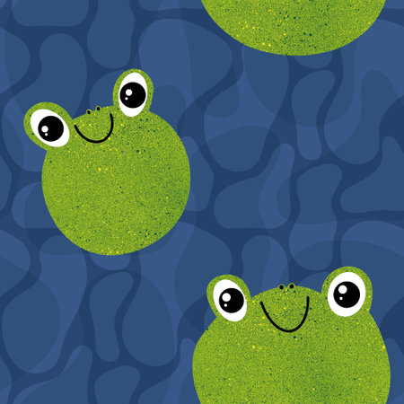 Summer animals seamless frogs and swimming ring pattern for wrapping paper and fabrics and lines and kids clothes print and packaging festive and party accessories. High quality illustrationの写真素材