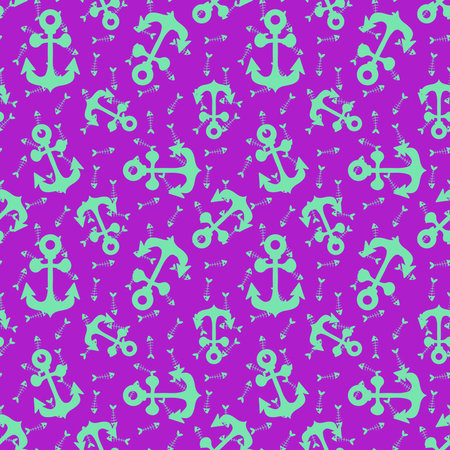 Summer sea anchors seamless pattern for fabrics and clothes and wrapping paper and lines and children and travel notebooks. High quality photoの写真素材
