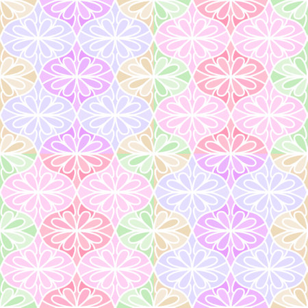 Abstract geometric floral seamless flower pattern for fabrics and lines and wrapping paper and fashion textiles and party accessories and packaging festive and kids print. High quality illustrationの写真素材