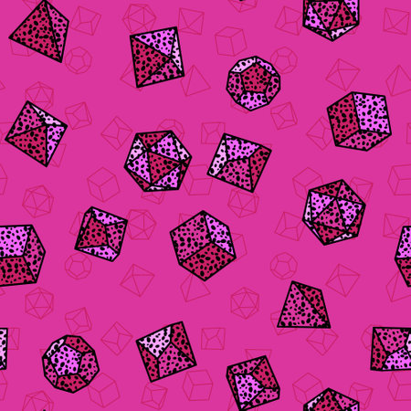 Geometric game dice seamless crystal pattern for fabrics and lines and wrapping paper and kids clothes print and party accessories. High quality illustrationの写真素材