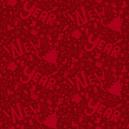 Cartoon Christmas doodle scribble seamless new year pattern for wrapping paper and fabrics and lines and kids clothes print and party accessories. High quality illustrationの写真素材