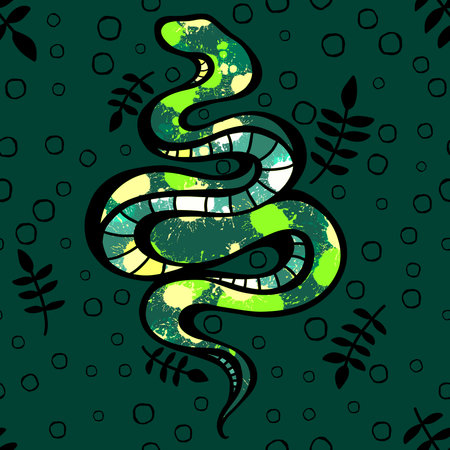Summer cartoon animals seamless snake pattern for wrapping paper and fabrics and lines and kids...