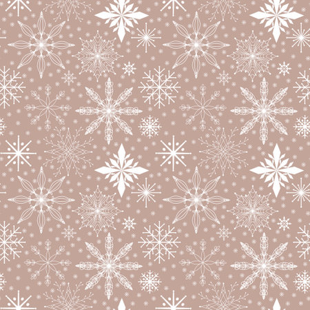 Christmas ice scribble seamless snowflakes pattern for wrapping paper and fabrics and lines and kids clothes print and new year packaging and festive accessories. High quality illustrationの写真素材