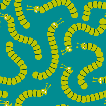 Cartoon summer print seamless caterpillars pattern for wrapping paper and fabrics and lines and kids clothes print and party accessories. High quality illustrationの写真素材