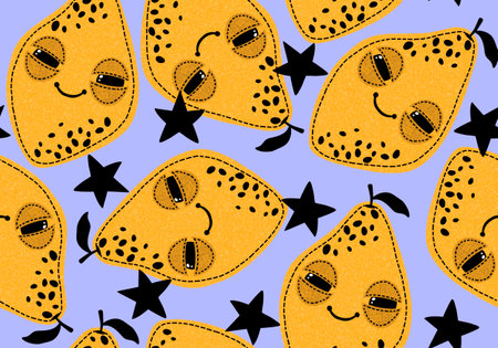 Cute fruit seamless lemon pattern for wrapping paper and fabrics and lines and kids clothes print...