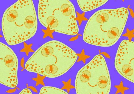Cute fruit seamless lemon pattern for wrapping paper and fabrics and lines and kids clothes print...