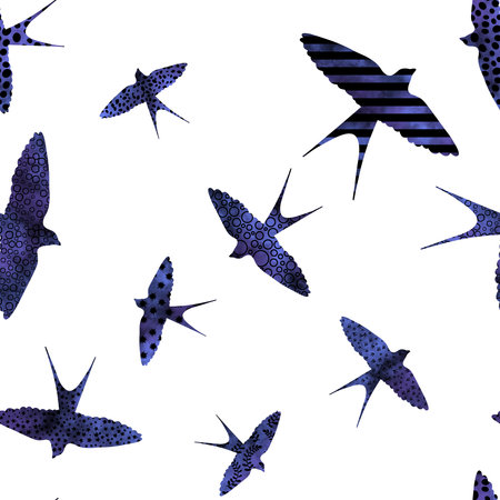 Ethnic animals seamless swallows pattern for wrapping paper and fabrics and lines and kids clothes print and summer fashion textiles. High quality photoの写真素材