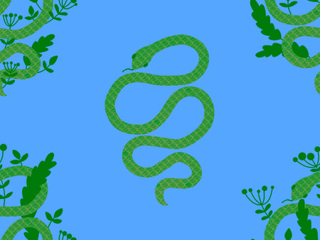 Summer cartoon animals seamless snake pattern for wrapping paper and fabrics and lines and kids...