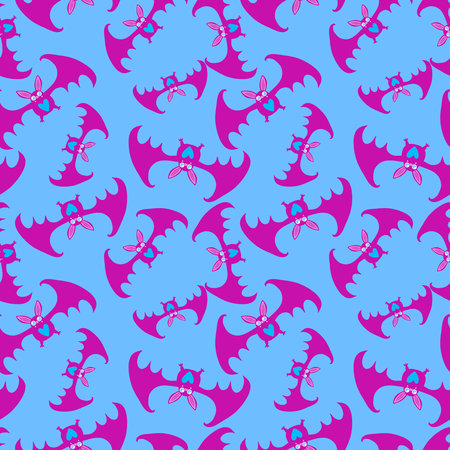 Halloween animals seamless bats vampire pattern for wrapping paper and fabrics and lines and kids clothes print and autumn party accessories. High quality photoの写真素材
