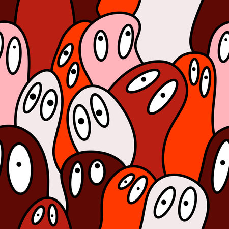 Cartoon monsters seamless funny aliens pattern for wrapping paper and lines and fabrics and kids clothes print and packaging festive. High quality illustrationの写真素材