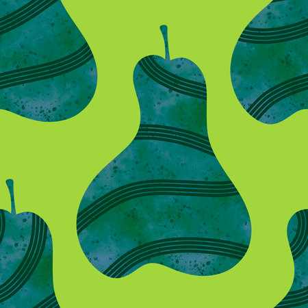 Autumn fruit seamless watercolor pears pattern for fabrics and lines and wrapping paper and kids clothes print and party accessories. High quality illustrationの写真素材