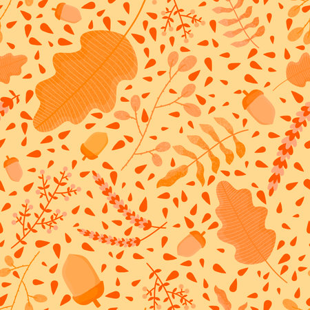 Autumn floral seamless leaves pattern for wrapping paper and fabrics and lines and kids clothes print and fashion textiles and kitchen accessories. High quality photoの写真素材