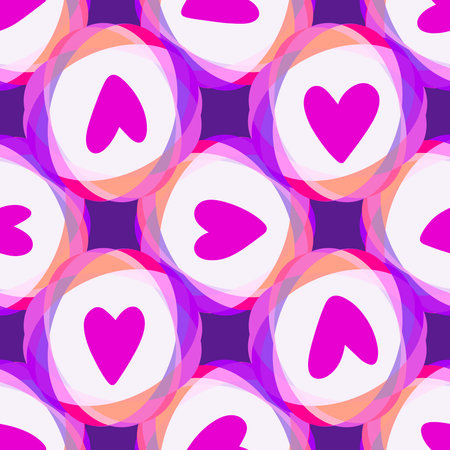 Valentines hearts seamless pattern for wrapping paper and fabrics and lines and kids clothes print and festive packaging and party accessories. High quality illustrationの写真素材