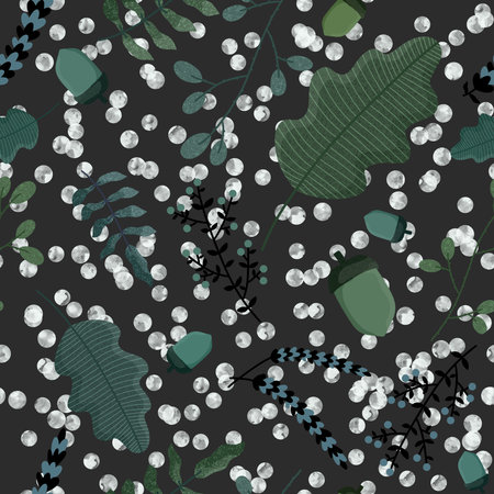 Autumn floral seamless leaves pattern for wrapping paper and fabrics and lines and kids clothes...