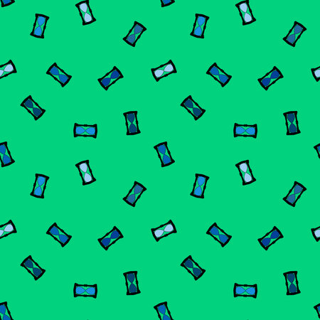 Halloween hourglass with skulls pattern death and life pattern for wrapping paper and fabrics and lines and autumn party accessories. High quality illustrationの写真素材