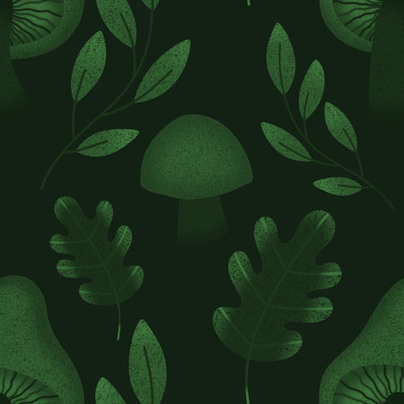 Cartoon autumn harvest seamless Halloween mushrooms pattern for wrapping paper and fabrics and lines...