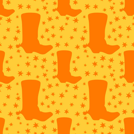 Western seamless Wild West and boots pattern for wrapping paper and kids clothes print and fashion textiles and summer accessories. High quality illustrationの写真素材