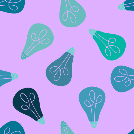 Winter illumination seamless bulbs pattern for wrapping paper and fabrics and lines and kids clothes print and Christmas packaging and new year fashion textiles. High quality illustrationの写真素材