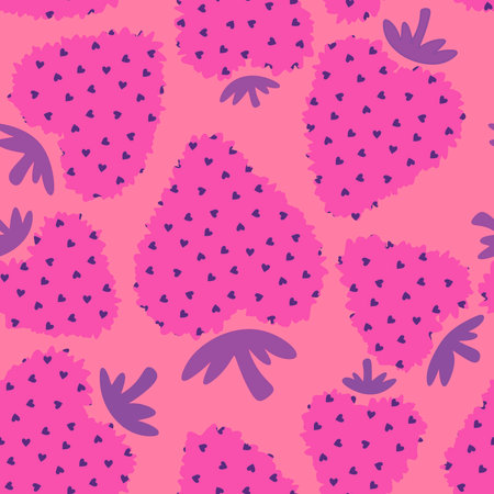 Summer fruit seamless strawberry berry pattern for wrapping paper and fabrics and lines and kids clothes print and party accessories and fashion textiles. High quality illustrationの写真素材