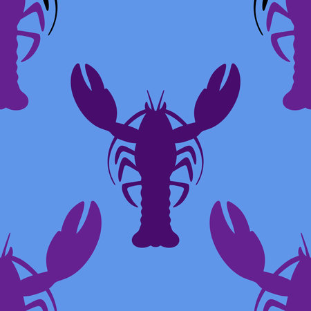 Summer ocean animals seamless lobster pattern for wrapping paper and fabrics and lines and kids clothes print and beach party accessories. High quality illustrationの写真素材