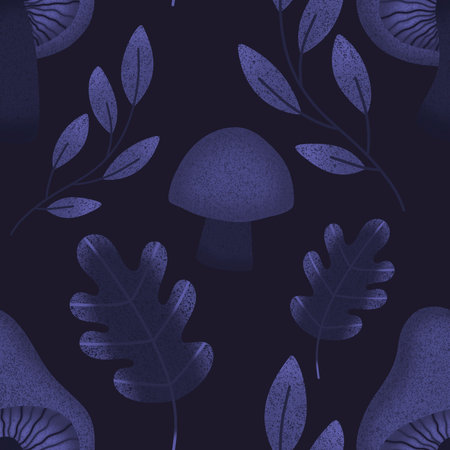Cartoon autumn harvest seamless Halloween mushrooms pattern for wrapping paper and fabrics and lines and kids print and packaging festive and accessories. High quality illustrationの写真素材