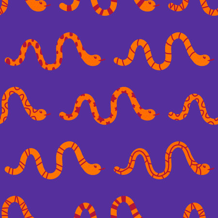 Summer cartoon animals seamless snake pattern for wrapping paper and fabrics and lines and kids...