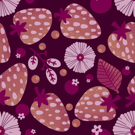 Summer fruit seamless strawberry berry pattern for wrapping paper and fabrics and lines and kids clothes print and party accessories and fashion textiles. High quality illustrationの写真素材